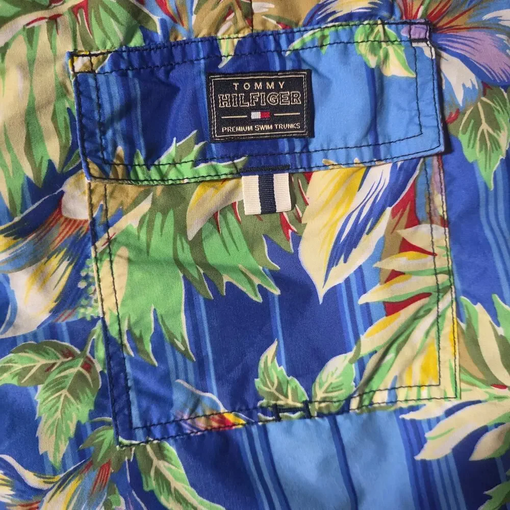 Tommy Hilfiger Vintage Tropical Swim Trunks With Liner Sz. Medium